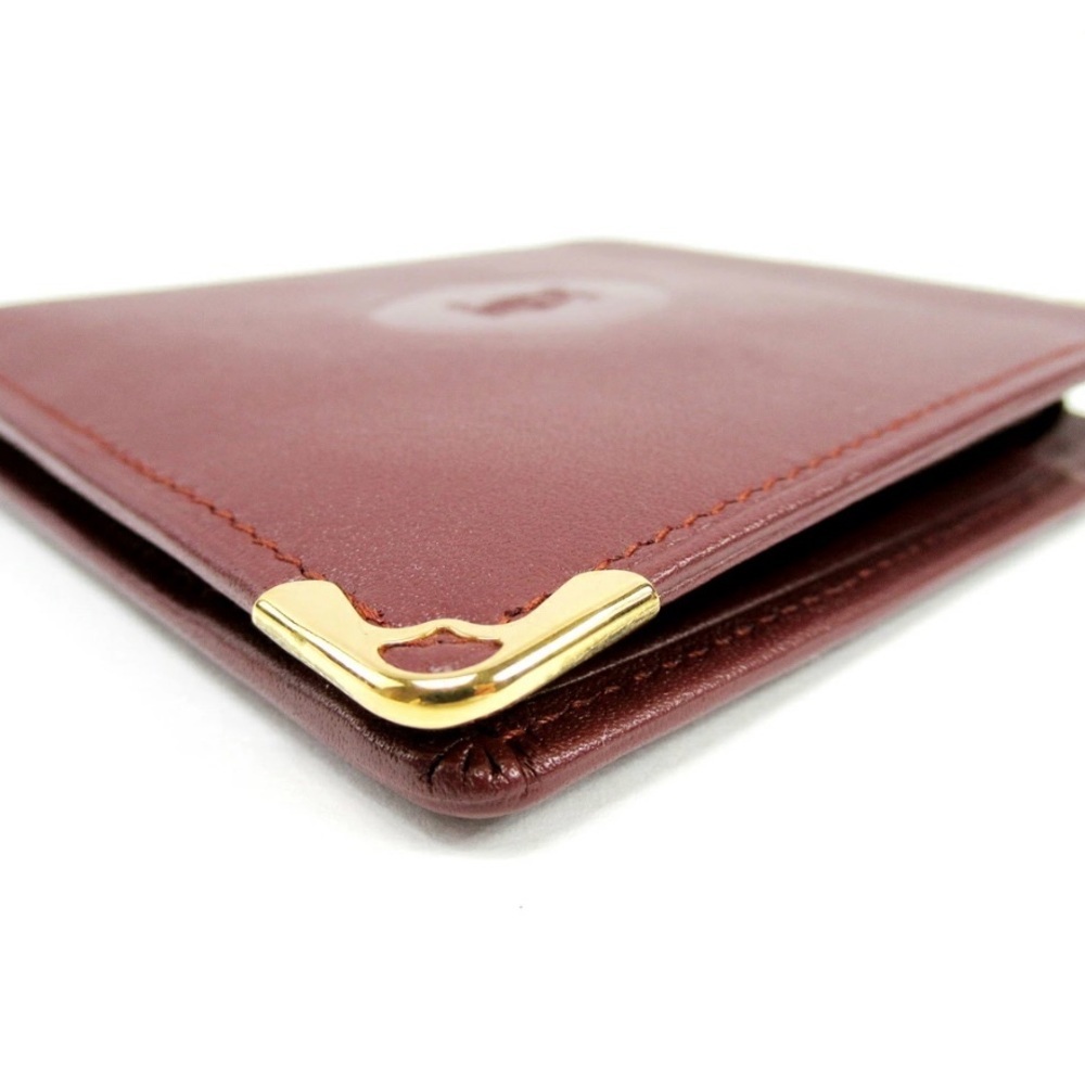 EUC Cartier bifold, wallet Masteline Bordeaux Enamel Leather Authentic - Picture 3 of 7